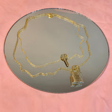 Repurposed lock + key necklace duo