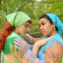 Bufanda triangular con aretes SJ X COC - verde