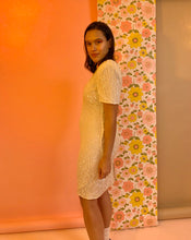 Silk sequin puff sleeve mini