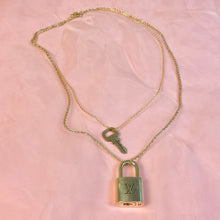 Repurposed lock + key necklace duo