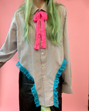 Lace negligee button down