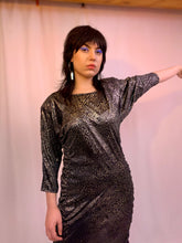 Silver foil animal print dress