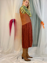 Vestido plisado sedoso terracota