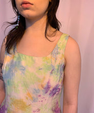 Vestido tie-dye de seda con strass