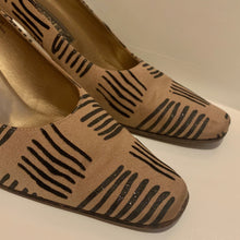 Tacones geo de tela con purpurina