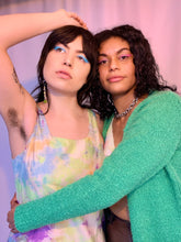 Vestido tie-dye de seda con strass