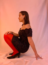 Satin brocade off the shoulder mini