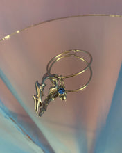 Rhinestone flame single earring