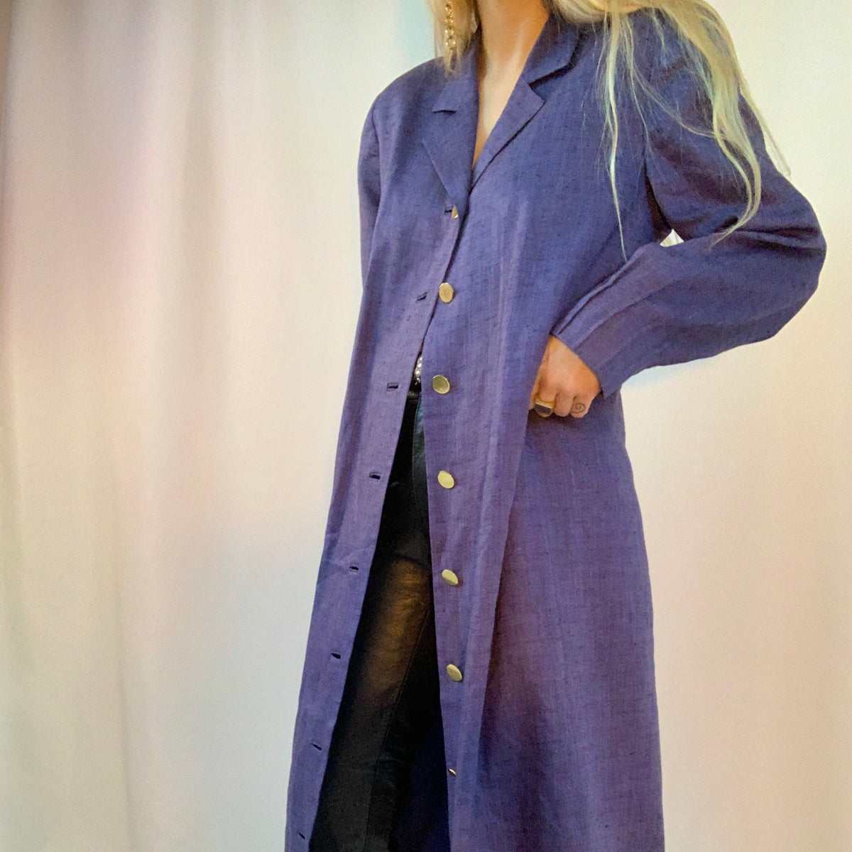 Purple duster coat Shop Journal Vintage