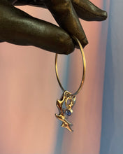 Rhinestone flame single earring