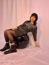 Silver foil animal print dress
