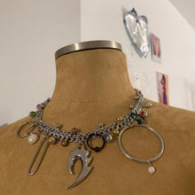 Barbell rhinestone flame collar