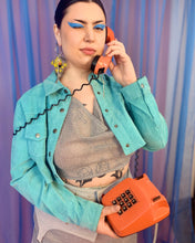 Upcycled micro crop suede jacket