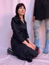80’s silk ruched surplice dress