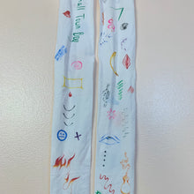 Recycled hand drawn doodle tights