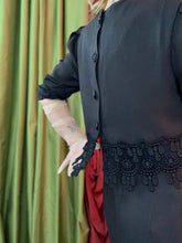 Vestido manga abullonada perla + encaje