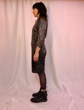 Silver foil animal print dress