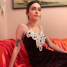 Jessica McClintock velvet maxi dress