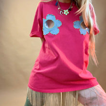 Camiseta de flores de chatarra de vinilo personalizada