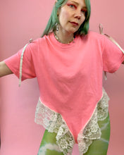 Camiseta con lazo negligee de encaje reciclado