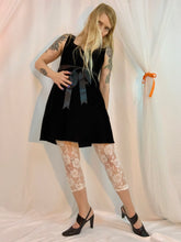 Velvet bow mini dress