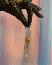 Key + safety pin single earring