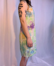 Vestido tie-dye de seda con strass
