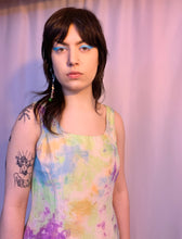 Vestido tie-dye de seda con strass