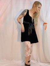 Velvet bow mini dress