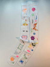 Recycled hand drawn doodle tights