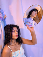 Vestido años 90 teñido anudado con perlas