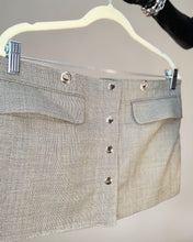 Custom upcycled mini snap belt skirt