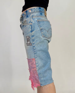 Custom patch doily jorts