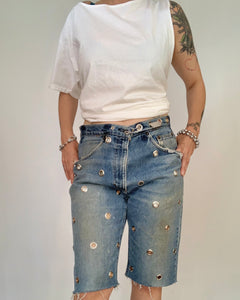 Custom one shoulder cutout ruch tee