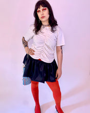 Bright red recycled chalk tights