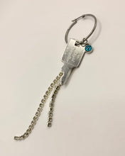 Rhinestone key single earring
