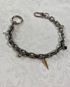 Pierced charm chunky anklet