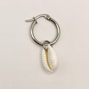 Baby cowry shell single earring