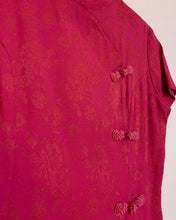 Hot pink jacquard frog toggle dress