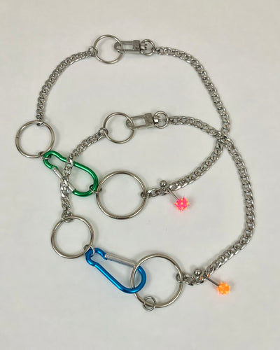 Amoeba pierced carabiner necklace