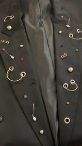 Custom pierced embellished hardware blazer