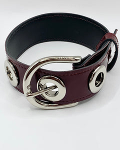 SJ X DBD big oxblood patent buckle choker