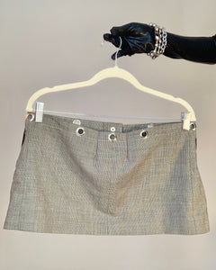 Custom upcycled mini snap belt skirt