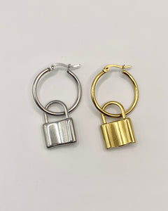 Lock charm single earring