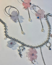 Pierced flower ball chain necklace