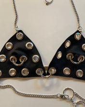 Custom grommet ring denim bra top