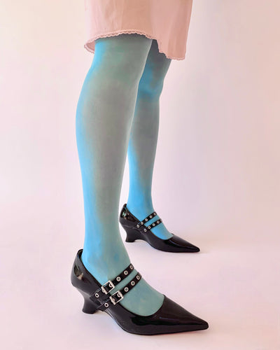 Robins egg recycled chalk tights