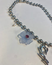 Pierced flower ball chain necklace