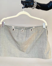 Custom upcycled mini snap belt skirt