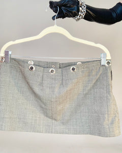 Custom upcycled mini snap belt skirt